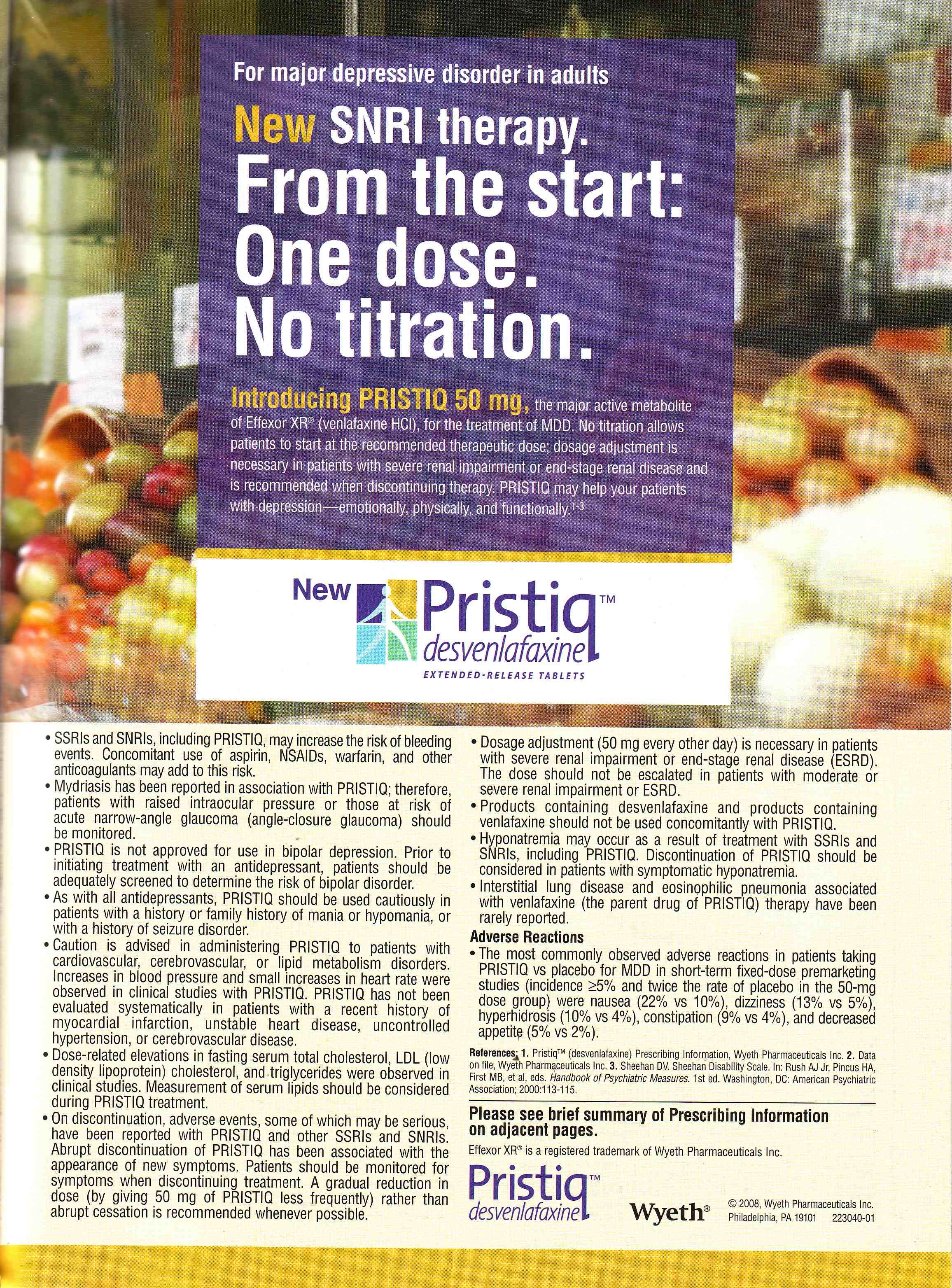 Healthy Skepticism AdWatch | Wyeth's Pristiq® (desvenlafaxine) for